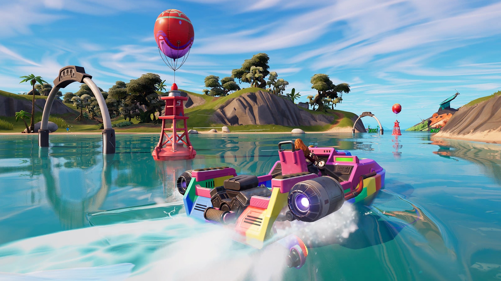Fortnite Large Sea Buoys Destroy Motorboat Missiles 57