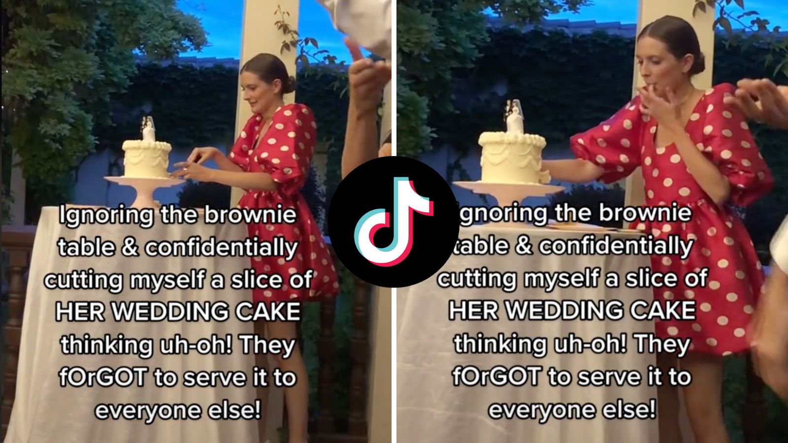 TikTok virale dellospite che taglia la torta nuziale prima che 79