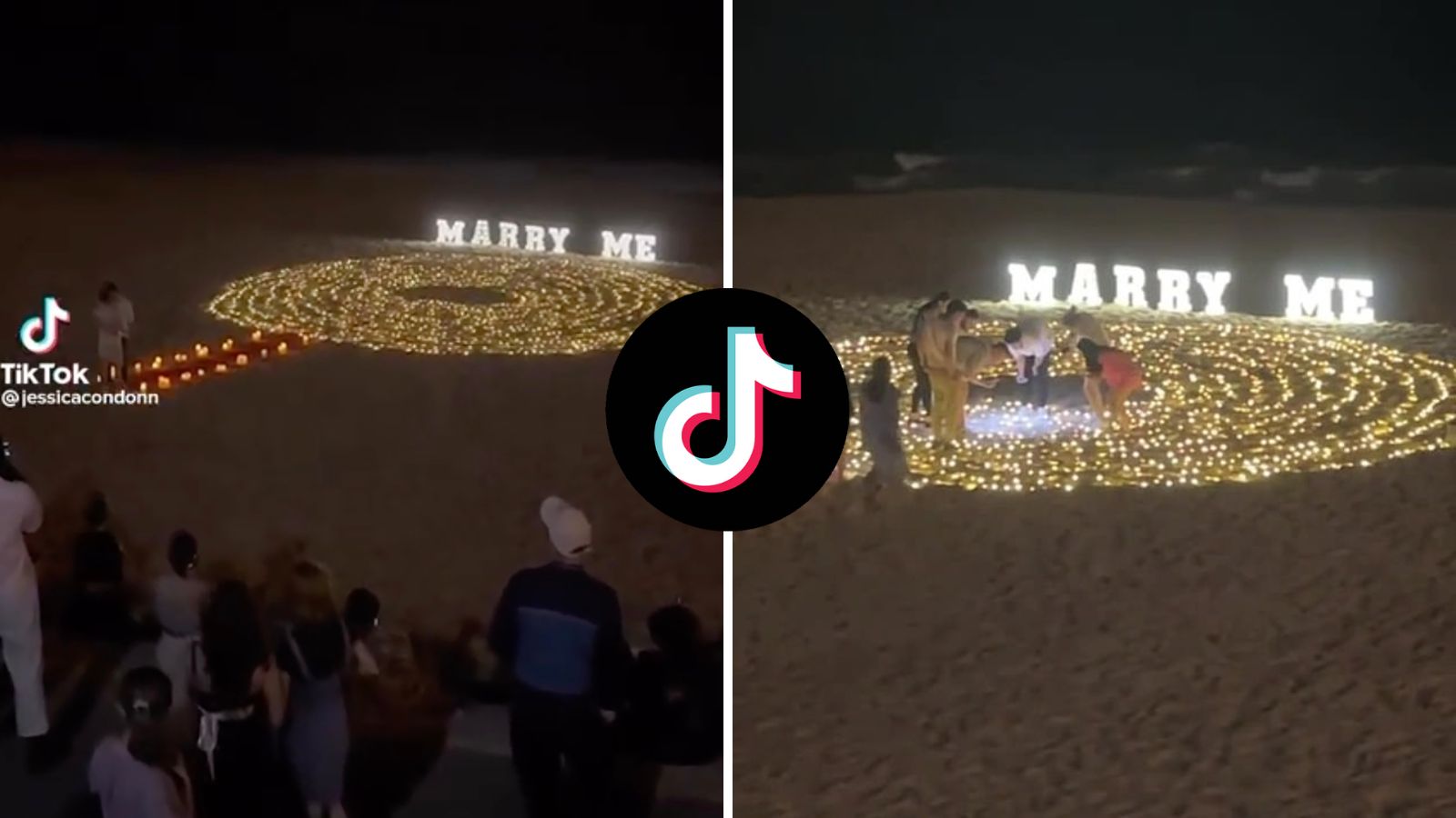 La proposta sulla spiaggia dell’uomo va male dopo che perde l’anello nella sabbia
